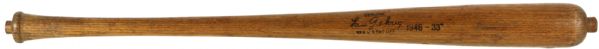 1946 Lou Gehrig H&B Louisville Slugger Dated Signature Model Lathe Bat - New York Yankees (MEARS LOA) 