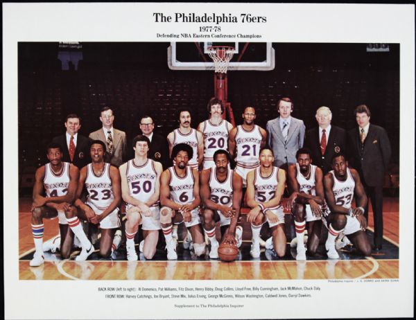 1977-78 Team Photo Philadelphia 76ers "The Sporting News Collection Archives"  9.5" x 12.5" Choice Jumbo Oversized Photo (TSN Collection Hologram/MEARS Photo LOA)