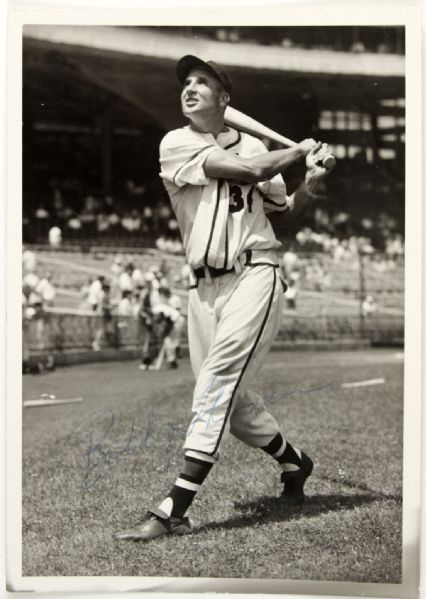 1954 circa Bobby Thomson Milwaukee Braves Signed 5 x 7 Press Wire Photo (JSA)