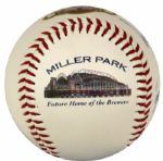 1996 Bud Selig Single Signed Groundbreaking Day Milwaukee Brewers Baseball - JSA