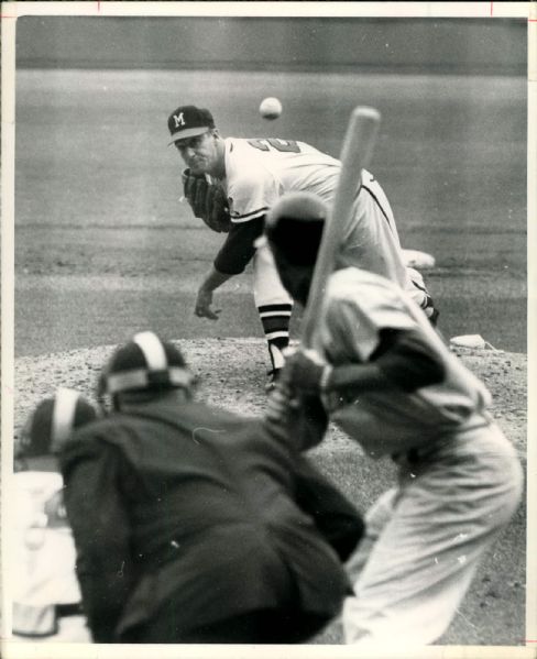 1961 Warren Spahn Milwaukee Braves "The Sporting News Collection Archives" Original Type 1 8" x 10" Photo (Sporting News Collection Hologram/MEARS Type 1 Photo LOA)