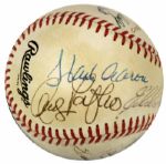 1970-86 Milwaukee Braves Multi Signed ONL (Feeney) Baseball w 12 Sigs. Incl. Hank Aaron Eddie Mathews - JSA