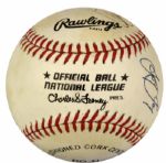 1970-86 Milwaukee Braves Multi Signed ONL (Feeney) Baseball w 12 Sigs. Incl. Hank Aaron Eddie Mathews - JSA