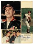 1953-65 Warren Spahn Milwaukee Braves Signed Photo - Lot of 9 JSA