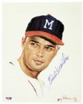 1953-65 Eddie Mathews Milwaukee Braves Signed Photo - Lot of 9 JSA