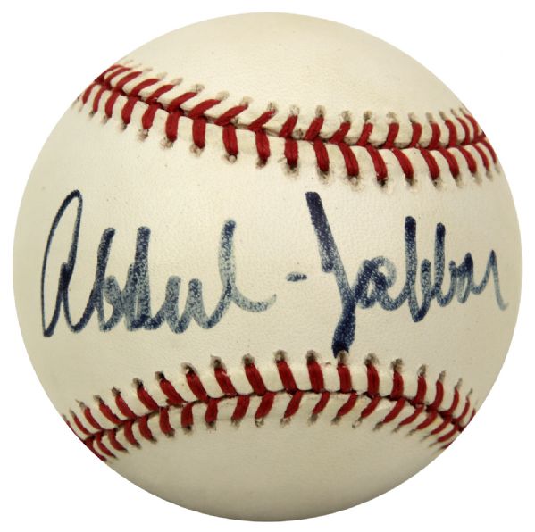 1984-94 Kareem Abdul Jabbar Milwaukee Bucks Los Angeles Lakers Single Signed OAL (Brown) Baseball - JSA