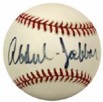 1984-94 Kareem Abdul Jabbar Milwaukee Bucks Los Angeles Lakers Single Signed OAL (Brown) Baseball - JSA