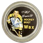 Signed Phil Esposito Hockey Boot Wax - Boston Bruins (PSA Certified)