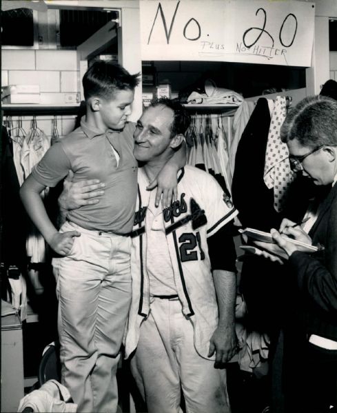 1960 Warren Spahn Milwaukee Braves No-Hitter "The Sporting News Collection Archives" Original Type 1 8" x 10" Photo (Sporting News Collection Hologram/MEARS Type 1 Photo LOA)