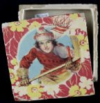 Early 1900s-35 Hockey Mementos - American Life Magazine Vintage Girl Playing Hockey Tissue Box & Famous McGill Hockey Team Postcard