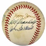 1970-86 Milwaukee Braves Multi Signed ONL (Feeney) Baseball w 12 Sigs. Incl. Hank Aaron Eddie Mathews - JSA