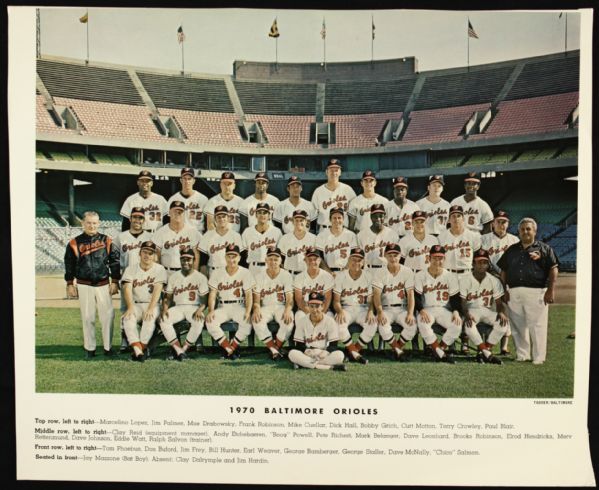 1970 Team Photo Baltimore Orioles "The Sporting News Collection Archives" Original Type 1 10.5" x 13" Choice Jumbo Oversized Photo (TSN Collection Hologram/MEARS Photo LOA) 1:1, Unique