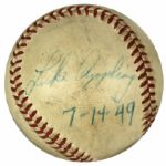 1949 Luke Appling Chicago White Sox Single Signed OAL Harridge Baseball Vintage Period Autograph - JSA