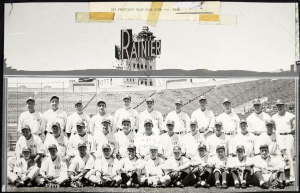 1945 Team Photo San Francisco Seals PCL "The Sporting News Collection Archives" Original Type 1 8.5" x 13.5" Choice Jumbo Oversized Photo (TSN Collection Hologram/MEARS Photo LOA) 1:1, Unique