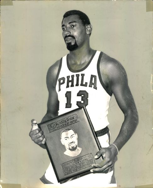 1967 Wilt Chamberlain Philadelphia 76ers "The Sporting News Collection Archives" Original 8" x 10" Production Art (Sporting News Collection Hologram/MEARS Photo LOA)