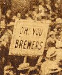 1913 Jumbo Sized 33 Milwaukee Brewers Pennant Winnnig Team Triple AAA Borchert Field Oh You Pennant - HIGH GRADE!!!