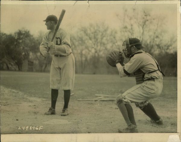 1918-20 circa Ty Cobb at Bat Detroit Tigers - Rex Teeslink Original Type 1 7" x 9" Personal Photo (LOA MEARS/Rex Teeslink)