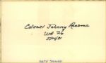 1980 Colonel Johnny Roosma Signed Index Card Tough Pro Basketball Hall of Fame Autograph