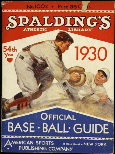1930 Spalding Base Ball Guide Comprehensive Look at The Game