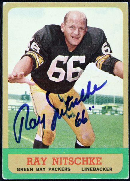 1963 Ray Nitschke Green Bay Packers Signed Rookie Card (#96) - JSA
