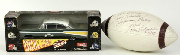1978-96 Ray Nitschke Green Bay Packers Signed Goal Line Classic Car & Mini-Football - JSA