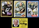 1970-95 Ray Nitschke Green Bay Packers Signed Card - Lot of 4 - JSA
