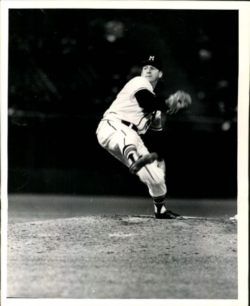 1961 Warren Spahn Milwaukee Braves "The Sporting News Collection Archives" Original 8" x 10" Photo (Sporting News Collection Hologram/MEARS Photo LOA)
