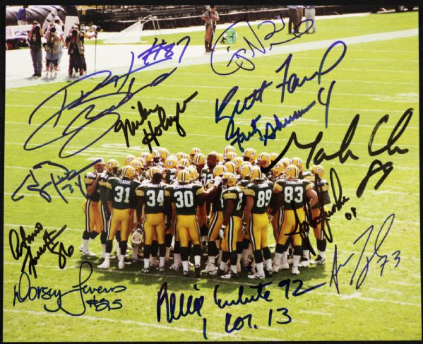 1995 Green Bay Packers Signed 8" x 10" Photo w/ Reggie White Mike Holmgren Brett Favre - JSA 