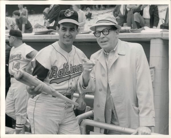 1966 Luis Aparicio Milton Berle Baltimore Orioles "The Sporting News Collection Archives" Original Type 1 8" x 10" Photo (Sporting News Collection Hologram/MEARS Type 1 Photo LOA)