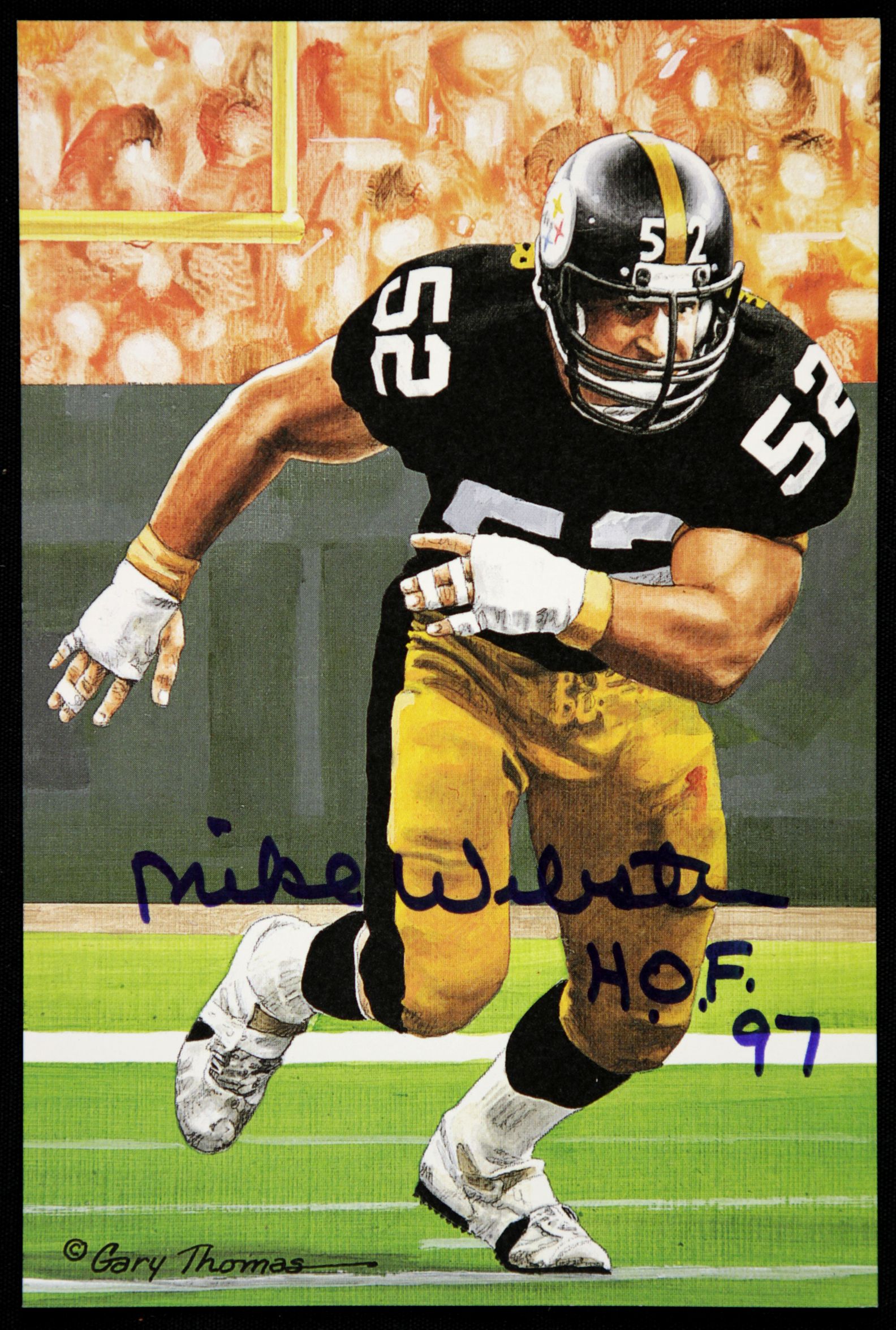 Lot Detail - 1997 Mike Webster Pittsburgh Steelers Signed Goal Line Art  Card - JSA