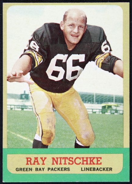 1963 Ray Nitschke Green Bay Packers Rookie Card #96