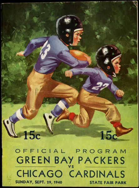 1940 Green Bay Packers vs. Chicago Cardinals Program