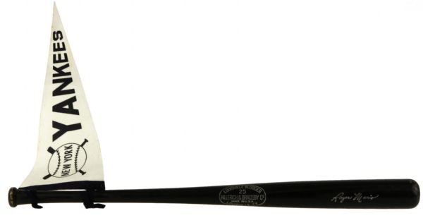 1961-64 Roger Maris New York Yankees Mini-Bat & Mini-Pennant Rare Maris Black Bat 