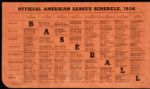 1936 Milwaukee Brewers AAA American League Schedule Gift From Bank 
