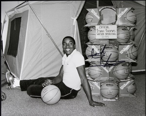 Isiah Thomas Detroit Pistons Signed 8" x 10" Photo - JSA