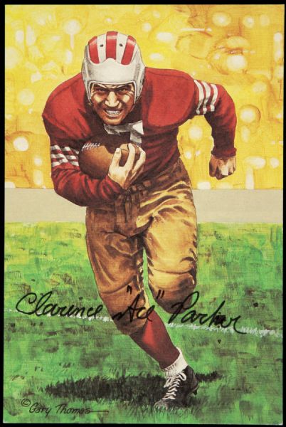 1991 Clarence "Ace" Parker Signed Goal Line Art Card - 4896/5000 - JSA