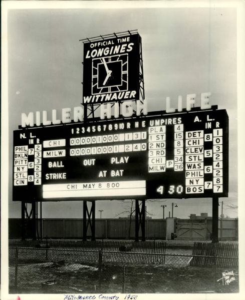 1956-70 Milwaukee County Stadium "The Sporting News Collection Archives" Original Type 1 8" x 10" Photos (Sporting News Collection Holgoram/MEARS Type 1 Photo LOA) - Lot of 5