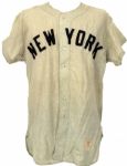 1955 Frank Crosetti New York Yankees Game Worn Road Jersey - MEARS A2