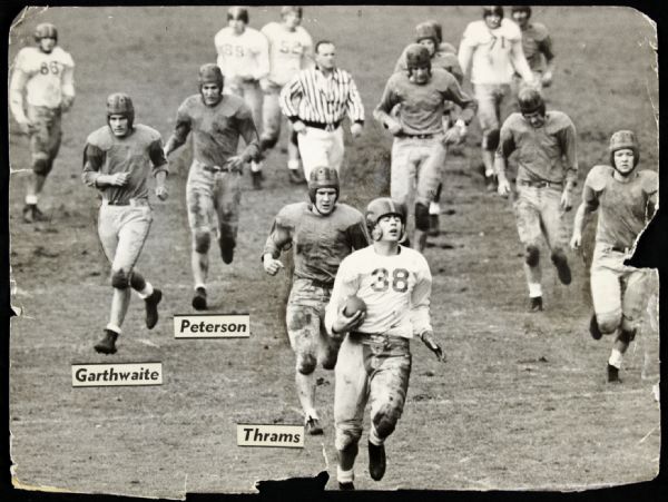 1943-45 Jumbo Football "The Sporting News Collection Archives" Original Type 1 Choice Jumbo Oversized Photos (TSN Collection Hologram/MEARS Type 1 Photo LOA) 1:1, Unique - Lot of 3