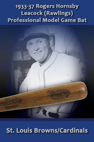 1920s Rogers Hornsby Leacock (Rawlings Hanna Batrite) Professional Model Game Bat -St. Louis Cardinals (MEARS LOA)