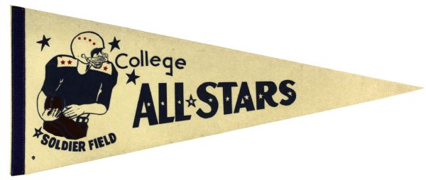 1960s College All Stars Full Size 29" Pennant - Soldier Field 