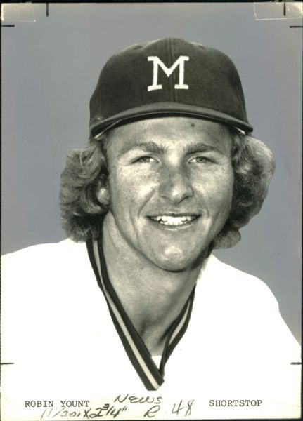 1975 Robin Yount Milwaukee Brewers "The Sporting News Collection Archives" Original 5" x 7" Production Art (Sporting News Collection Hologram/MEARS Photo LOA)