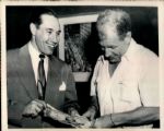 1949 Bob Feller Bill Veeck Cleveland Indians "The Sporting News Collection Archives" Original Type 1 7" x 9" Photo (Sporting News Collection Hologram/MEARS Type 1 Photo LOA)