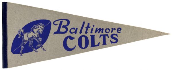 1960s Baltimore Colts Full Size 29" Pennant