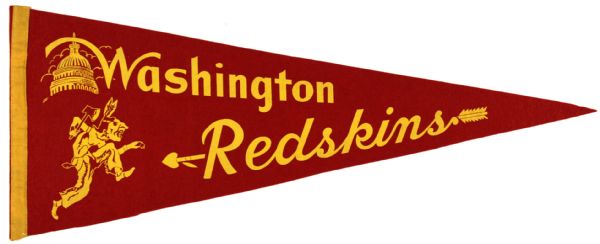 1950s Washington Redskins Full Size 29" Pennant 