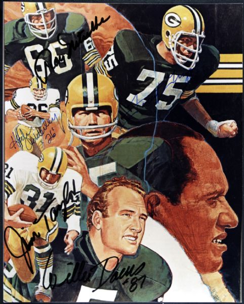 1990s Ray Nitschke Forrest Gregg Herb Adderley Jim Taylor Willie Davis Green Bay Packers Signed 8" x 10" Photo - JSA