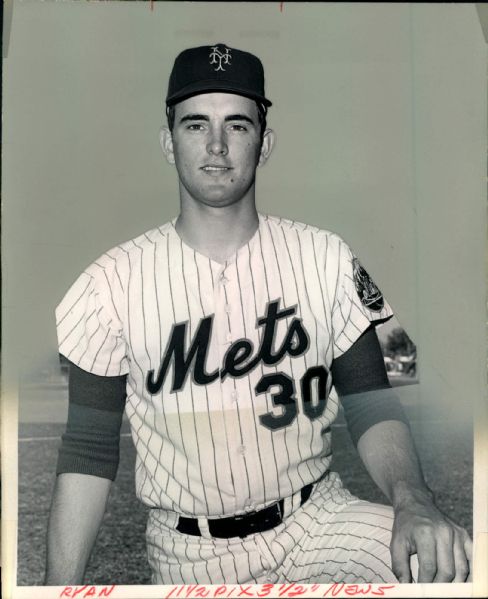 1968 Nolan Ryan New York Mets "The Sporting News Collection Archives" Original 8" x 10" Production Art (Sporting News Collection Hologram/MEARS Photo LOA)