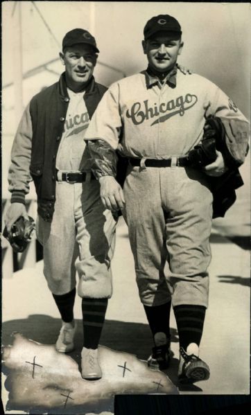1933 Charlie Root Bud Tinning Chicago Cubs "The Sporting News Collection Archives" Original Type 1 5.5" x 9.5" Photo (Sporting News Collection Hologram/MEARS Type 1 Photo LOA)