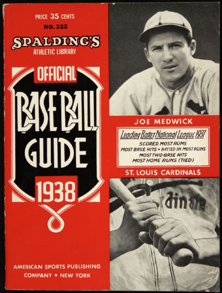 1938 Spalding Baseball Guide - Joe Medwick Cover 