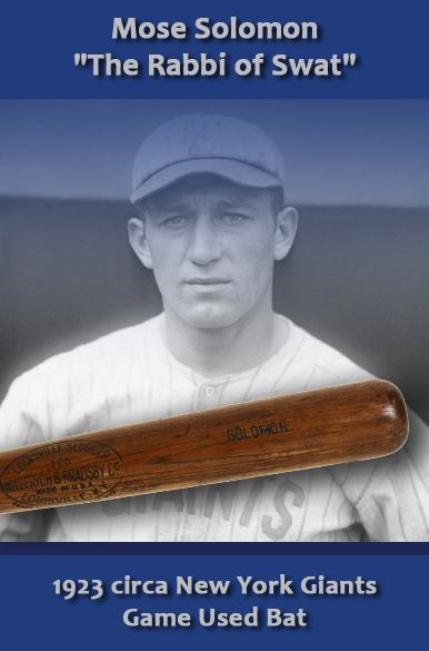 1921-29 Mose Solomon "Rabbi of Swat" (1923) New York Giants H&B Louisville Slugger Professional Model Game Used Bat (MEARS A8.5)